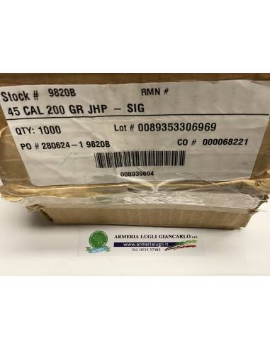 palle ogive Sierra calibro 45 200 grani JHP-sig codice 9820