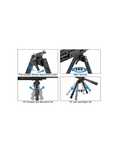 UTG Bipiede per carabina Recon 360 TL, altezza centrale 5.5 "- 7.0", attacco M-LOK - TL-BPM02