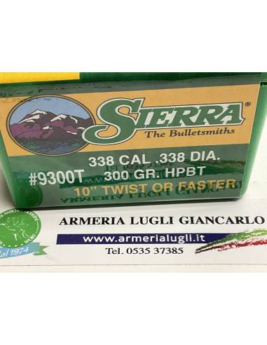 Palle - ogive Sierra 338 calibro codice 9300T 300 grani HPBT 10 twist or faster 50 pezzi