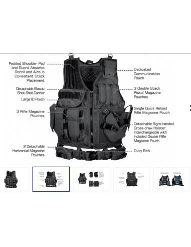Giubbotto tattico porta oistole caricatore UTG 547 LAW ENFORCEMENT TACTICAL VEST, RIGHT HANDED, BLACK SKU PVC-V547BT