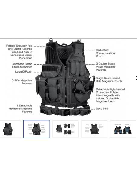Giubbotto tattico porta oistole caricatore UTG 547 LAW ENFORCEMENT TACTICAL VEST, RIGHT HANDED, BLACK SKU PVC-V547BT