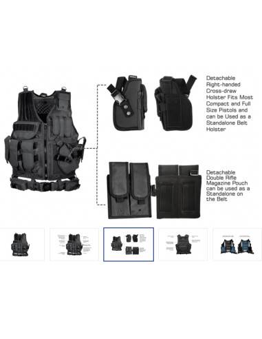 Giubbotto tattico porta oistole caricatore UTG 547 LAW ENFORCEMENT TACTICAL VEST, RIGHT HANDED, BLACK SKU PVC-V547BT