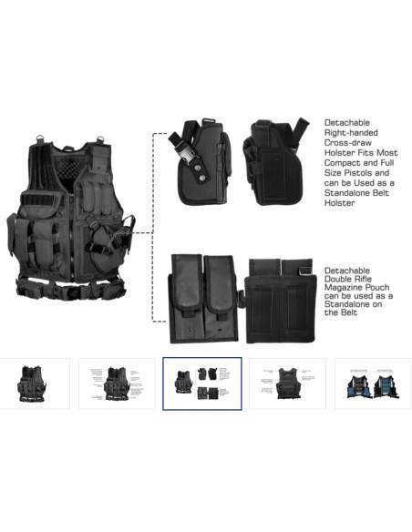 Giubbotto tattico porta oistole caricatore UTG 547 LAW ENFORCEMENT TACTICAL VEST, RIGHT HANDED, BLACK SKU PVC-V547BT