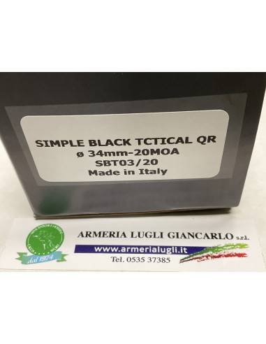 Attacco ATTACCHI PER ARMI CONTESSA monopezzo con anelli a base gancio rapido nero da 34 mm  codice sbt03 con bolla