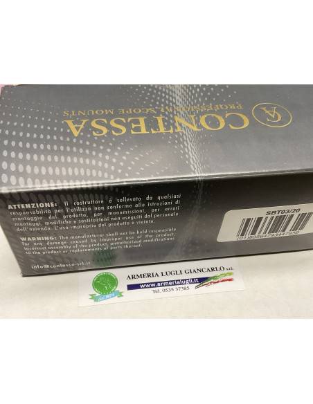 Attacco monopezzo con anelli a base contessa gancio rapido nero da 34 mm tctical qr codice sbt03 con bolla