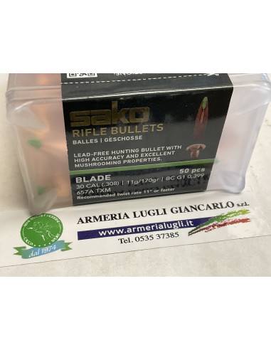 Palle Ogive monolitiche Sako rifle bullets blade calibro 30 308 11 grani 170 gr 50 pezzi codice 657A TXM