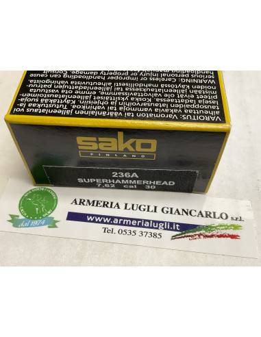 Palle Ogive Sako calibro 30 codice 236A 50 pezzi superhammerhead 7,85 mm 11,7 g 180 grani