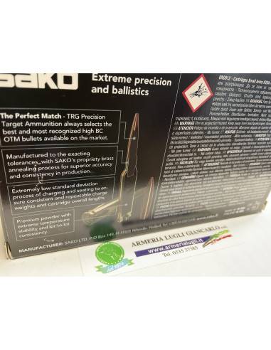 Colpi Cartucce Munizioni Sako TRG precision target ammunition calibro 308  win 168 grani