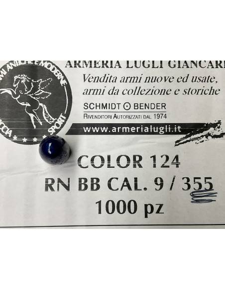 Palle ogive ricarica  Armeria Lugli nostra produzione verniciate calibro 9x21 RN BB 355 124 GRANI 1000 PEZZI