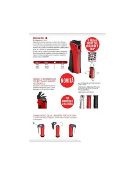 Spray Al Peperoncino Jubileum 360 Nero Antiaggressione DIFESA PERSONALE