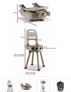 Sedia girevole portatile BERGARA caccia -  pesca- tempo libero pieghevole e smontabile compreso di zainetto 2