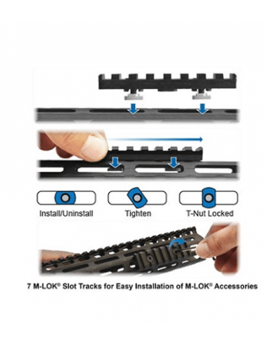 AR15 Super Slim M-LOK® 15" Drop-in Car. Length Rail - UTG PRO codice UTG-MTU015SSM