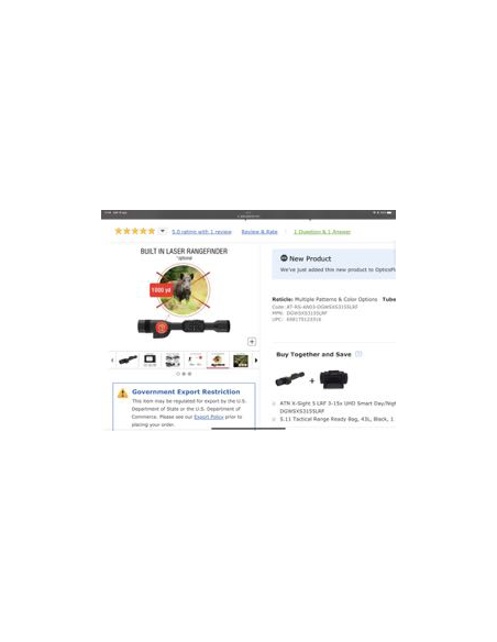 Ottica notturna ATN X-SIGHT 5 LRF 3-15X ATN X-SIGHT 5 Pro 3-15x DAY/NIGHT HD WI-FI LRF 1000mt