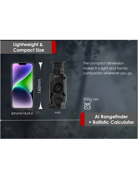 Monocolo ottica termica notturna Thermtec Vidar 335L Thermal Scope 35mm Laser Rangefinder