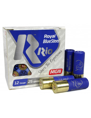 Cartucce calibro 12 Rio Steel Shot 12ga 2 36gr 76mm Royal Blue Steel 1400FPS PIOMBO NUMERO 3