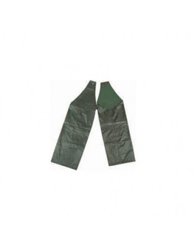 Cosciale separato,gambale unisex, in resistente nylon gommato, cinture termosaldate.  Fissaggio alla cinta tramite velcro.