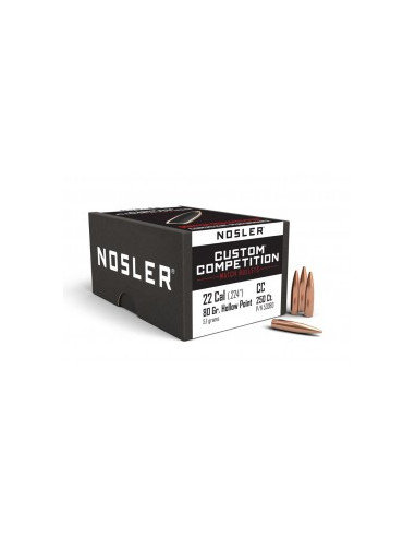 NOSLER COMPETITION 53080 Palle HPBT Cal.22.224'' 80grs Conf. da 250 palle