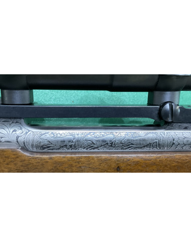 Catabina da caccia in legno Zoli Antonio AZ 1900 calibro 270W ottica Swarovski 8x50 Habicht illuminata.
