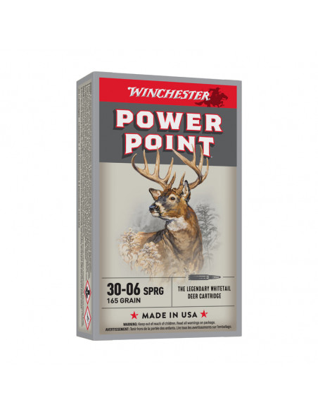 MUNIZIONI COLPI 30-06 WINCHESTER POWER POINT 165 GRANI