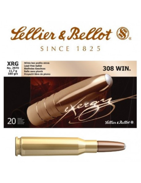 Cartucce munizioni Sellier & Bellot xrg 180grani S&B CARICHE 308 WIN XRG 180 GR 180 GR MONOLITICA