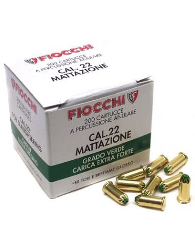 Cartucce Da Mattazione Cal 22 Fiocchi Conf.200 Cartucce da mattazione Fiocchi cal. 22 grado verde extra forte confezione 200 pz.