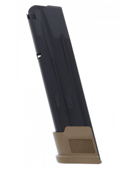 Caricatore Sig Sauer 21 colpi con pad coyote modello P320 m17 m18 9 mm full size 21 rd codice 373242