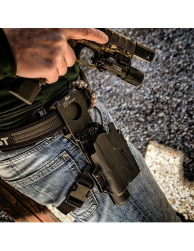 Ghost Fondina Civilian SF con Torcia Modello 17 19 22 23 Glock  in abs small frame glock gen 4 /5 codice CSFB01T FO000706