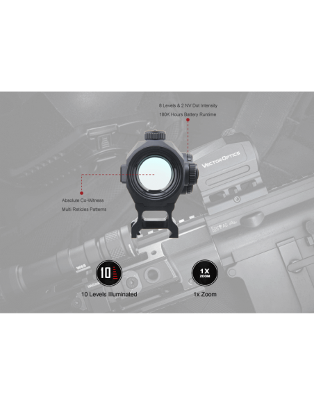 Red dot punto rosso Vector optics Scrapper 1x25 Solar Power Multi Reticle Red Dot Sight Item No :SCRD-SM46