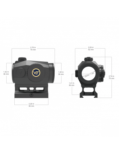 Red dot punto rosso Vector optics Scrapper 1x25 Solar Power Multi Reticle Red Dot Sight Item No :SCRD-SM46