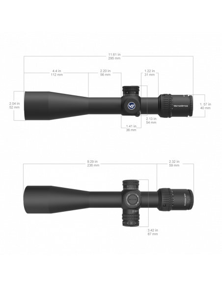 Ottica Vector Optics Veyron 6-24x44IR SFP Compact Rifle Scope (SCOL-49)