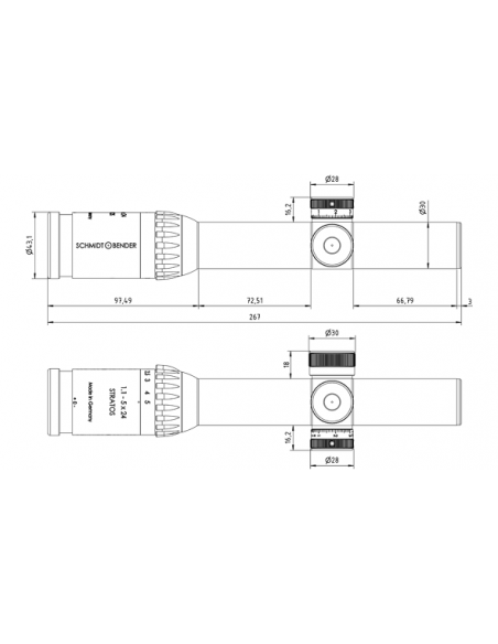 Ottica Schmidt & Bender 1.1-5x24 Stratos