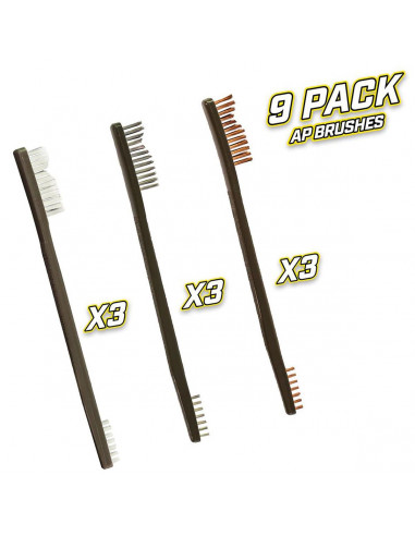 Otis Variety Pack A/P Brushes (3 Nylon, 3 Bronze, 3 Stainless Steel) FG-316-BP by Otis Technology scovoli pulizia ami  c13234