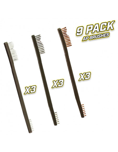 Otis Variety Pack A/P Brushes (3 Nylon, 3 Bronze, 3 Stainless Steel) FG-316-BP by Otis Technology scovoli pulizia ami  c13234