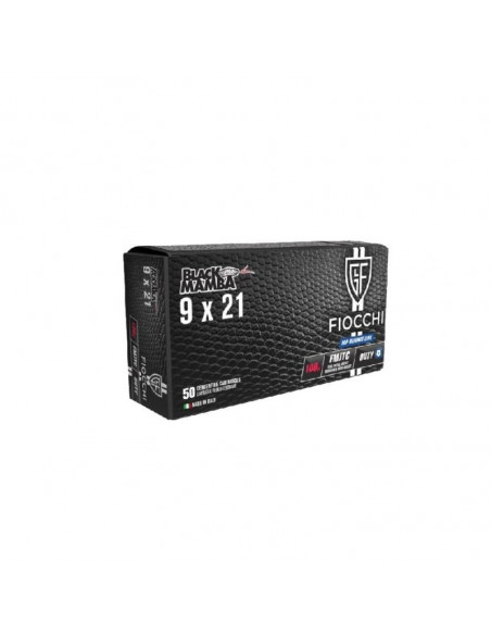 FIOCCHI CARTUCCE CAL. 9x21 FMJ BLACK MAMBA 100grs *Conf. da 50pz*