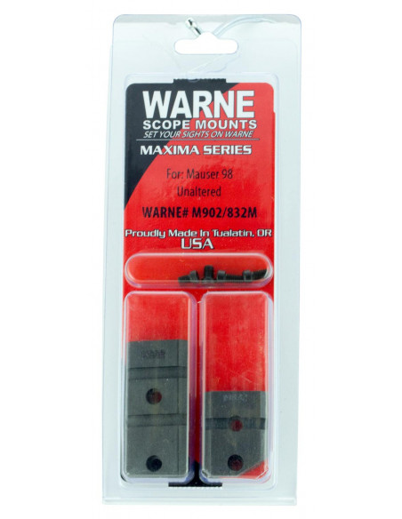 WARNE Maxima Base slitte WEAVER in Acciaio per Mauser K98 M902/832M Warne M902/876 Two Piece Base REM 700 Opaco