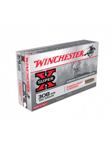 WINCHESTER – 308 WIN 185GR POWER POINT SUBSONIC COLPI MUNIZIONI