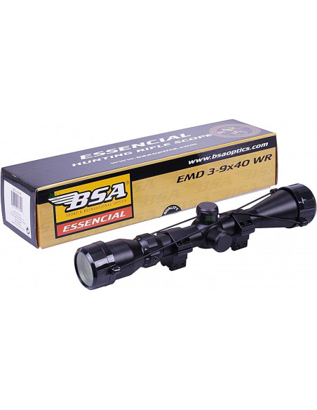 OTTICA BSA EMD 3-9x40 Essential TELESCOPIC Air Gun Rifle SCOPE Sight + 11mm 3/8" Mounts