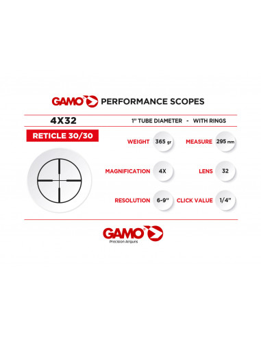 CANNOCCHIALE GAMO 4X32 C/ATTAC.