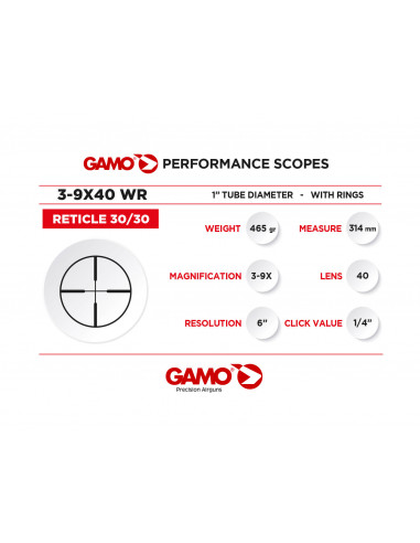 Ottica GAMO SCOPE 3-9X40WR