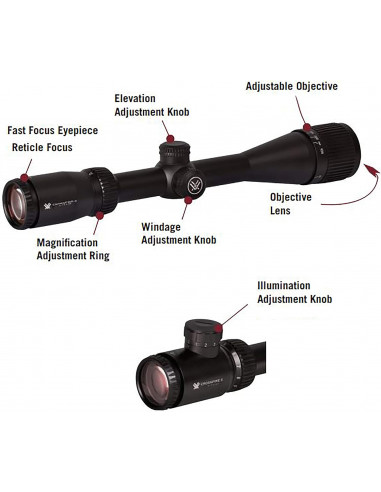 Ottica per carabine illuminata Vortex Crossfire II 3-9x50 Zielfernrohr, V-Brite Fadenkreuz vx-cf2 - 31027
