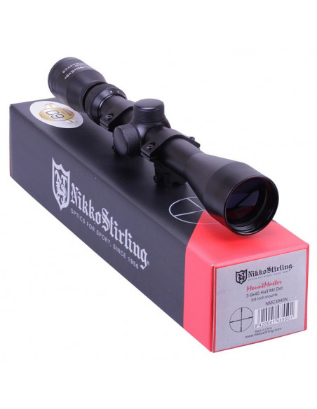 OTTICA PER CARABINA ECONOMICA NIKKO STIRLING Mountmaster 3-9x40 Reticolo Half Mil-Dot (Attacco incluso) NMC3940N
