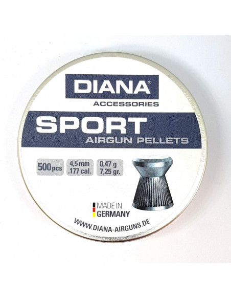 Diana Sport Airgun pellets conferione da 500pz calibro 4,5mm pallini carabine 4,50