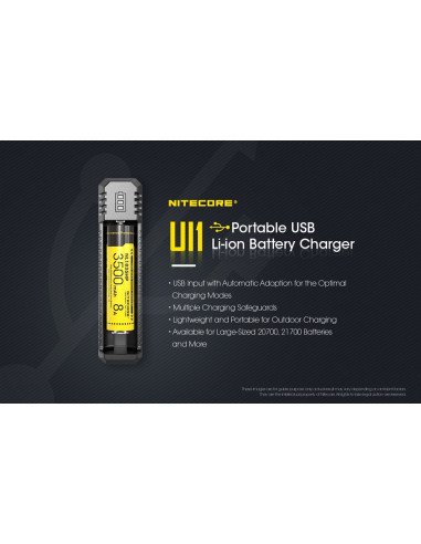 Carica batteria per clip on pard 940 singolo nt u11 Nitecore UI1 USB Charger, for 18650, 21700, 18350, 20700 etc Batterie