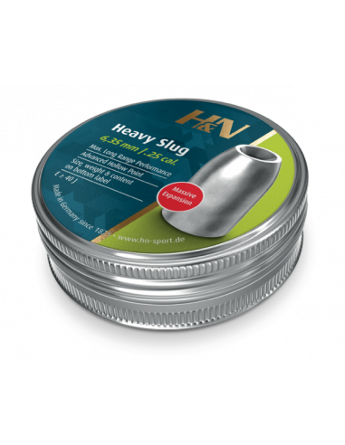 Pallini piombini H&N Heavy Slug calibro 6,35 mm 25 40j peso 0,40 250 pezzi