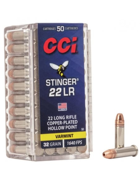 COLPI MUNIZIONI CCI STINGER 32GR HP CALIBRO 22 LR 50 COLPI