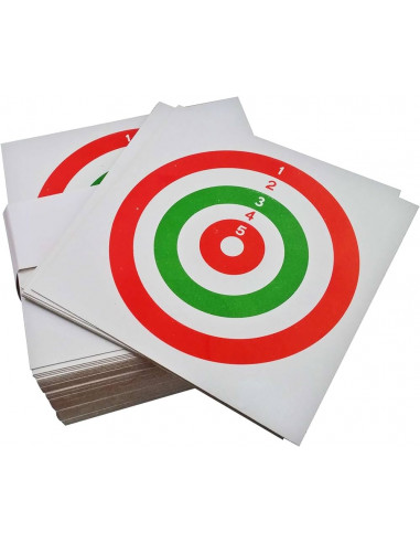 Bersagli tiro per pistole carabine  14x14 tricolore in cartoncino 100 pezzi