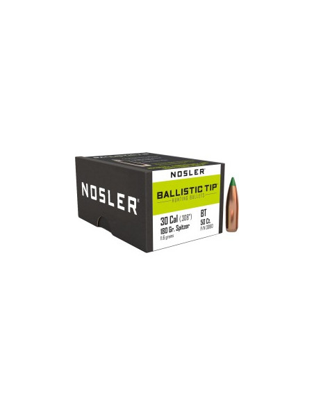 Palle Nosler Ballistic tip cal 30 gr 180 Codice articolo 30180 Palle Nosler Ballistic Tip cal 30 gr 180  confezione da 50 pezzi