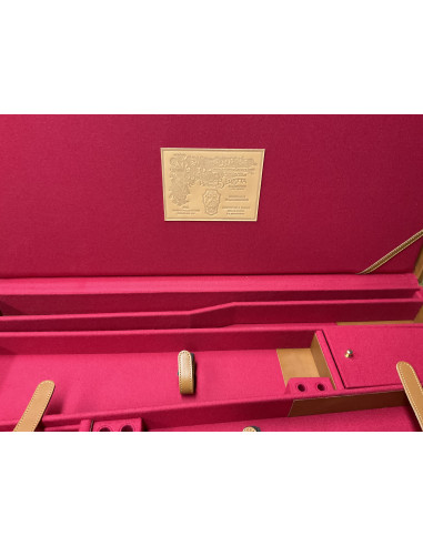 Valigia per armi extra lusso porta due doppietta Beretta GUR6 2047 072A rivestita rosso interno porta coppia fucili vero cuoio