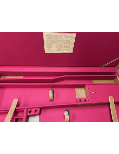 Valigia per armi extra lusso porta due doppietta Beretta GUR6 2047 072A rivestita rosso interno porta coppia fucili vero cuoio