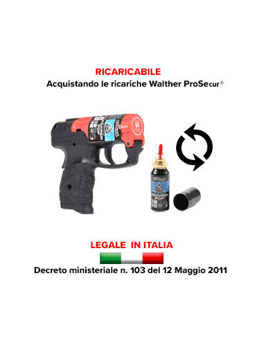 Walther Umarex PDP Pistola Autodifesa al Peperoncino Nera/Rossa da difesa personale FONDINA NERA VKPD80 NERO